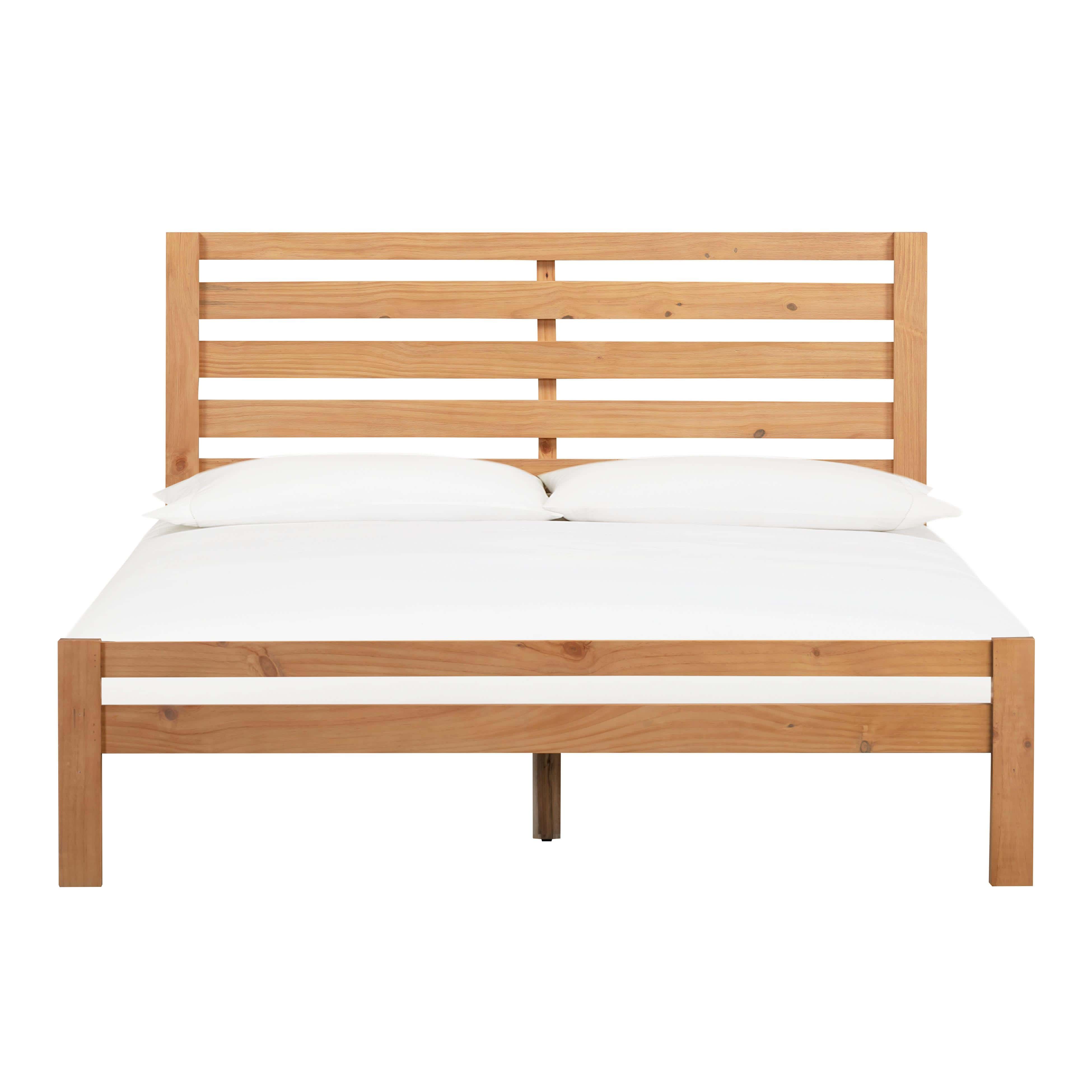 Andy Wooden King Bed in Oak at Futonland