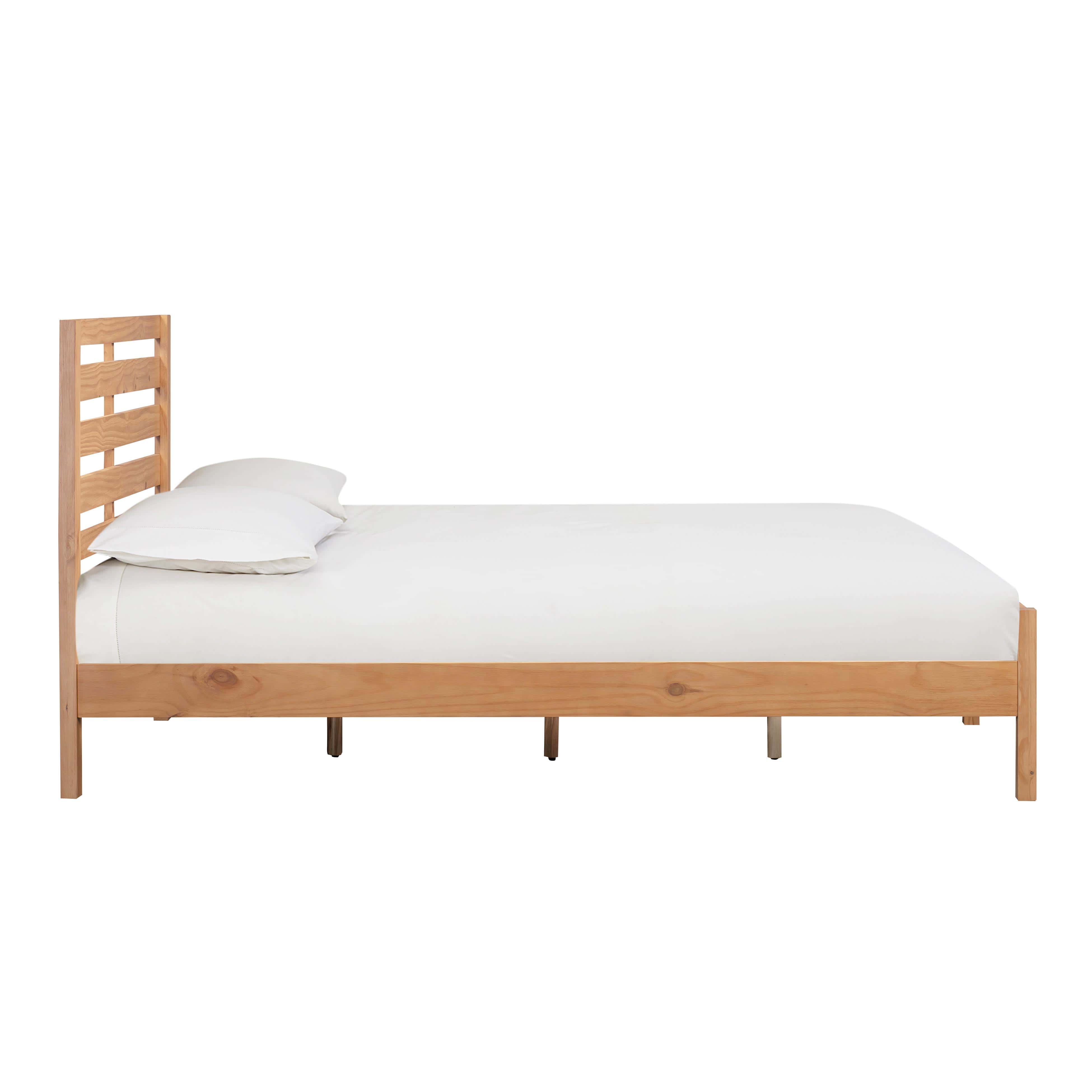 Andy Wooden King Bed in Oak at Futonland
