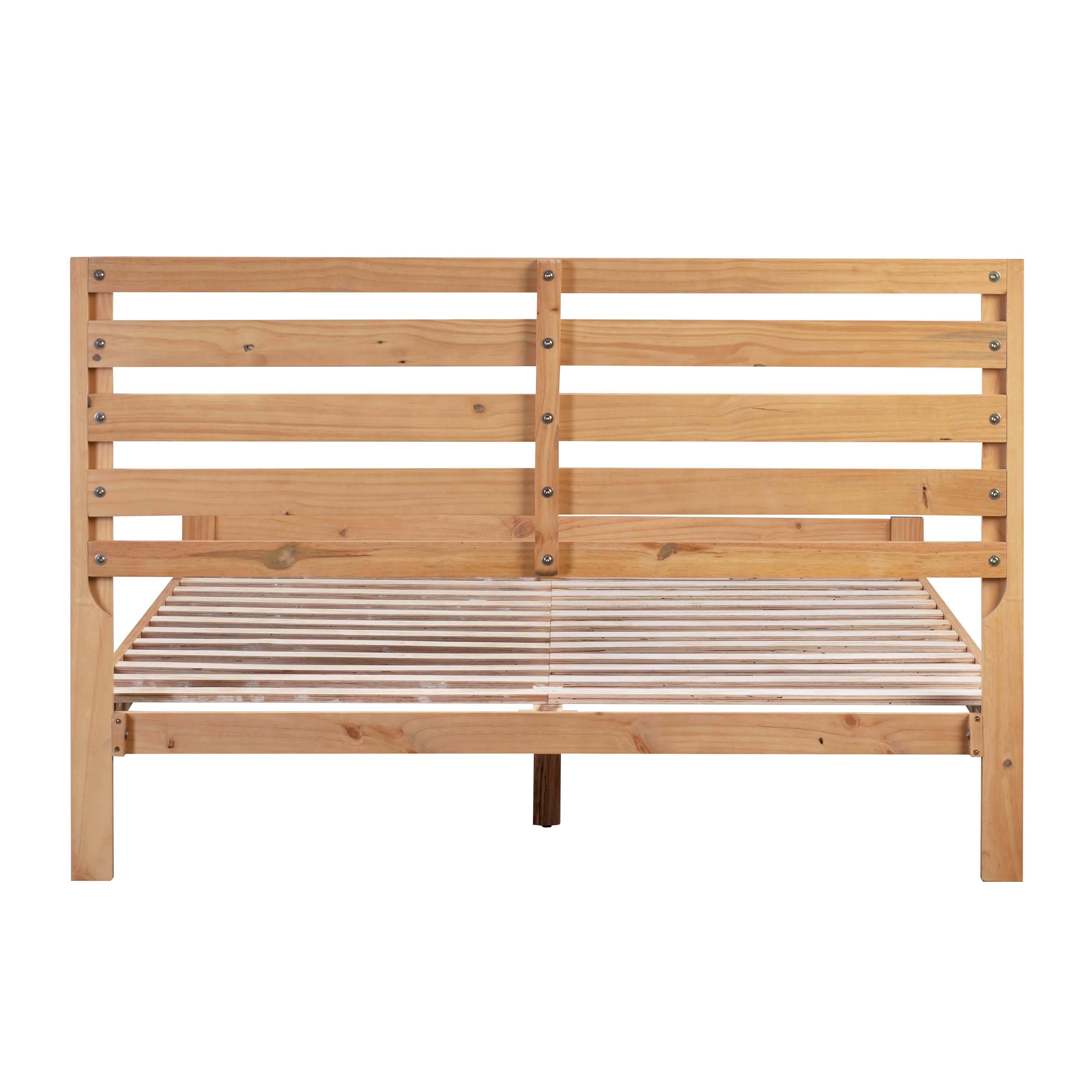 Andy Wooden King Bed in Oak at Futonland