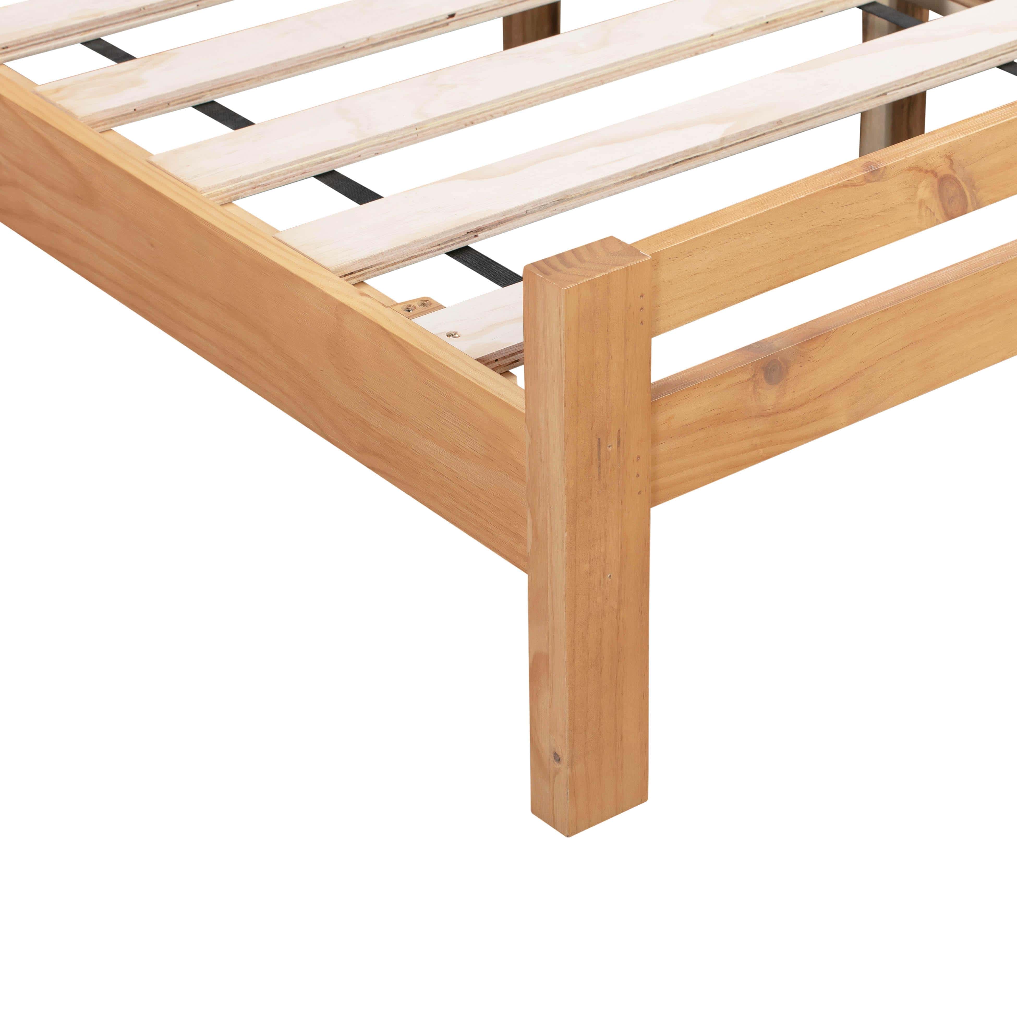 Andy Wooden King Bed in Oak at Futonland