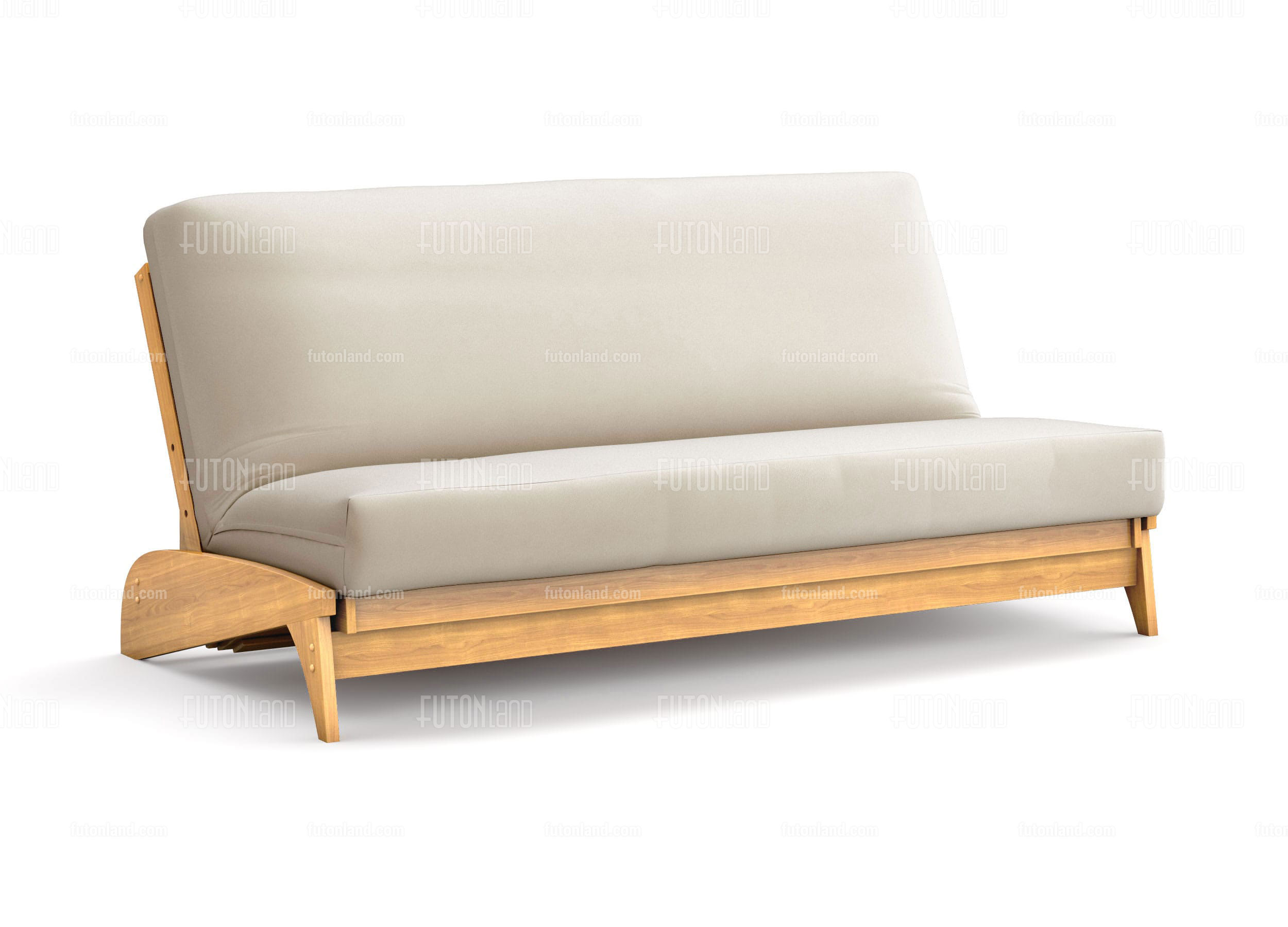 Futon Frame Queen Size Dillon Natural Wall Hugger at Futonland