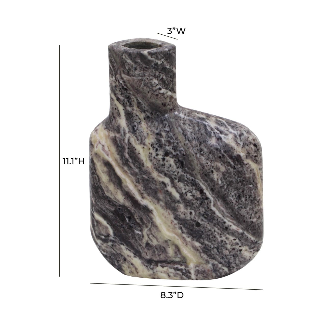 Pika Grey Marble Vase - Large - Thumbnail 2