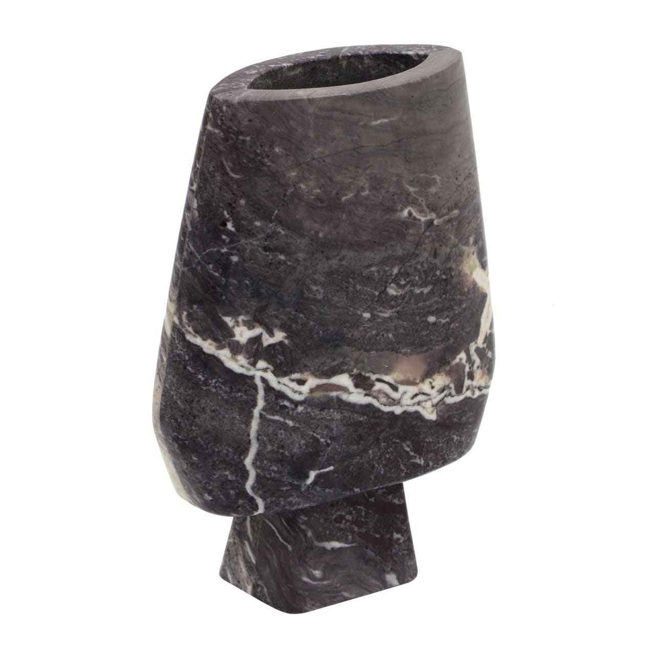 Samma Grey Marble Vase - Large - Thumbnail 2