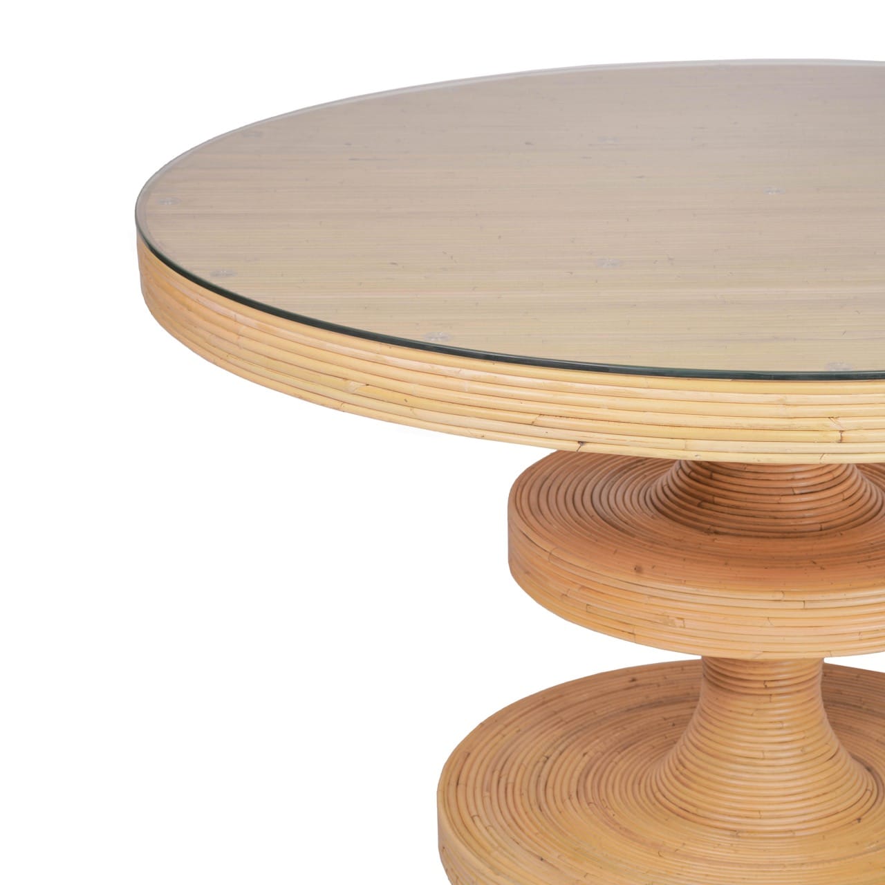 Apollonia Natural Rattan Round Dining Table - Thumbnail 5