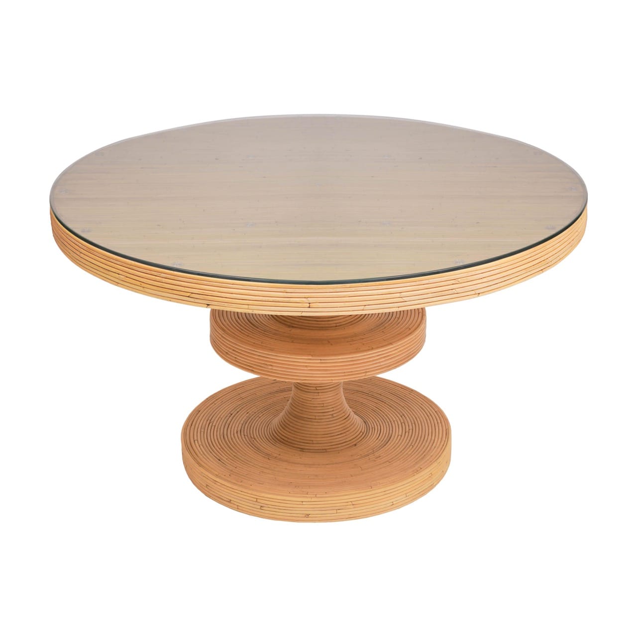 Apollonia Natural Rattan Round Dining Table - Thumbnail 2