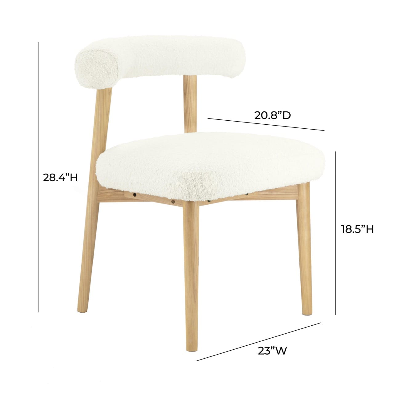 Spara Cream Boucle Side Chair - Thumbnail 5