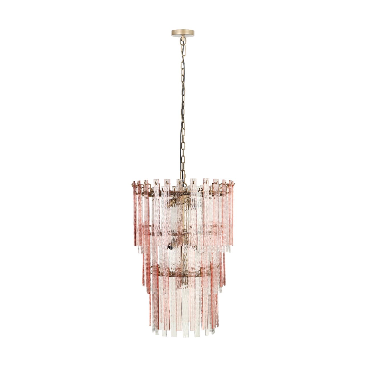 Hampshire Pink Acrylic 3-Tier Chandelier - Thumbnail 4