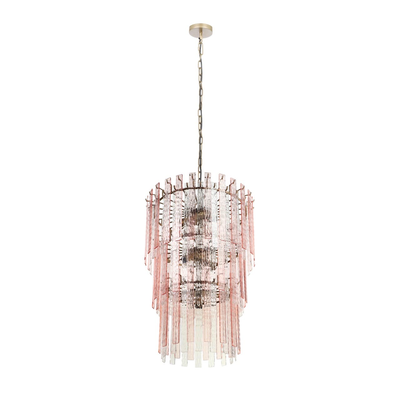 Hampshire Pink Acrylic 3-Tier Chandelier - Thumbnail 2