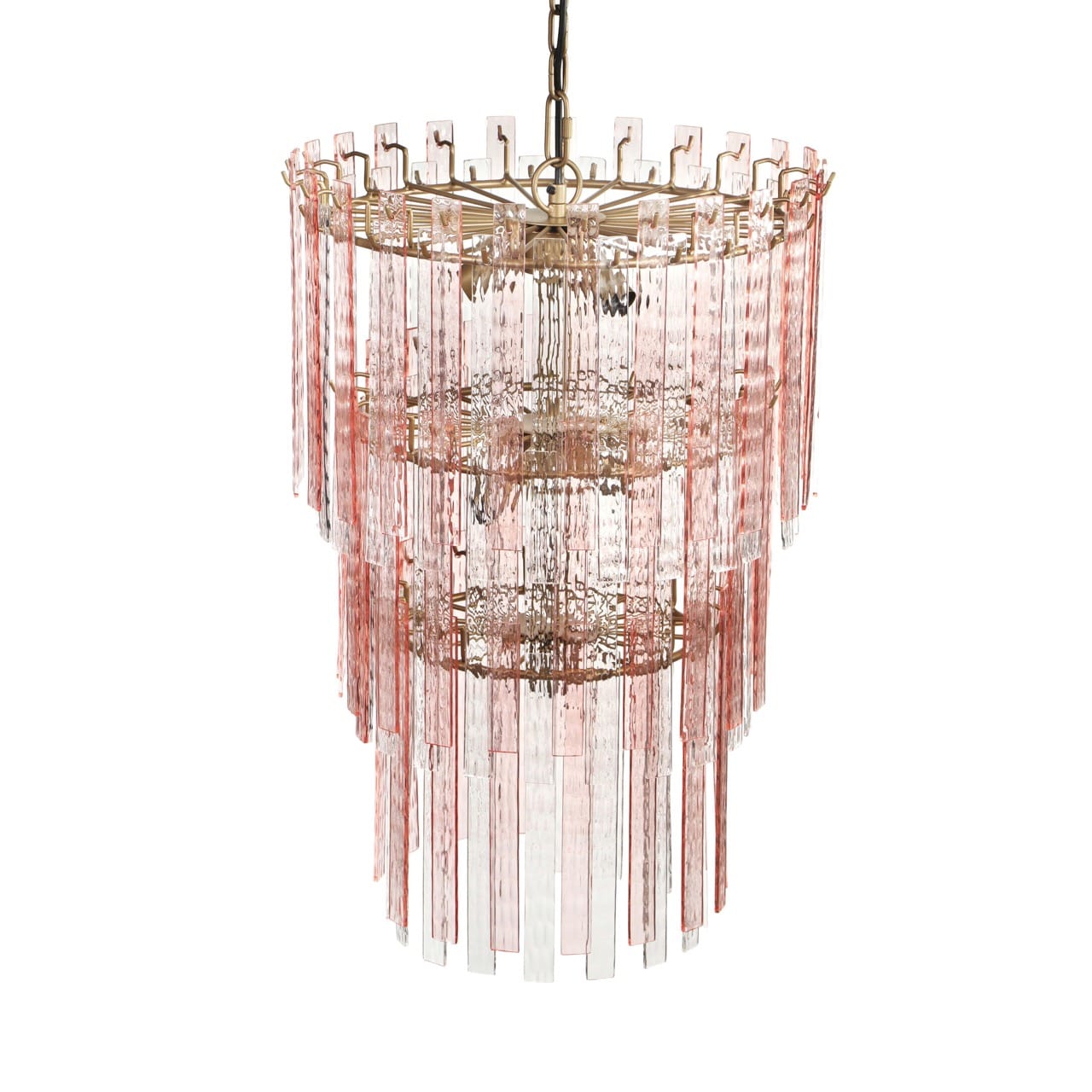 Hampshire Pink Acrylic 3-Tier Chandelier - Thumbnail 3