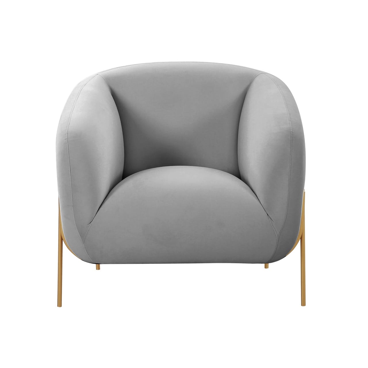 Kandra Grey Velvet Accent Chair - Thumbnail 3