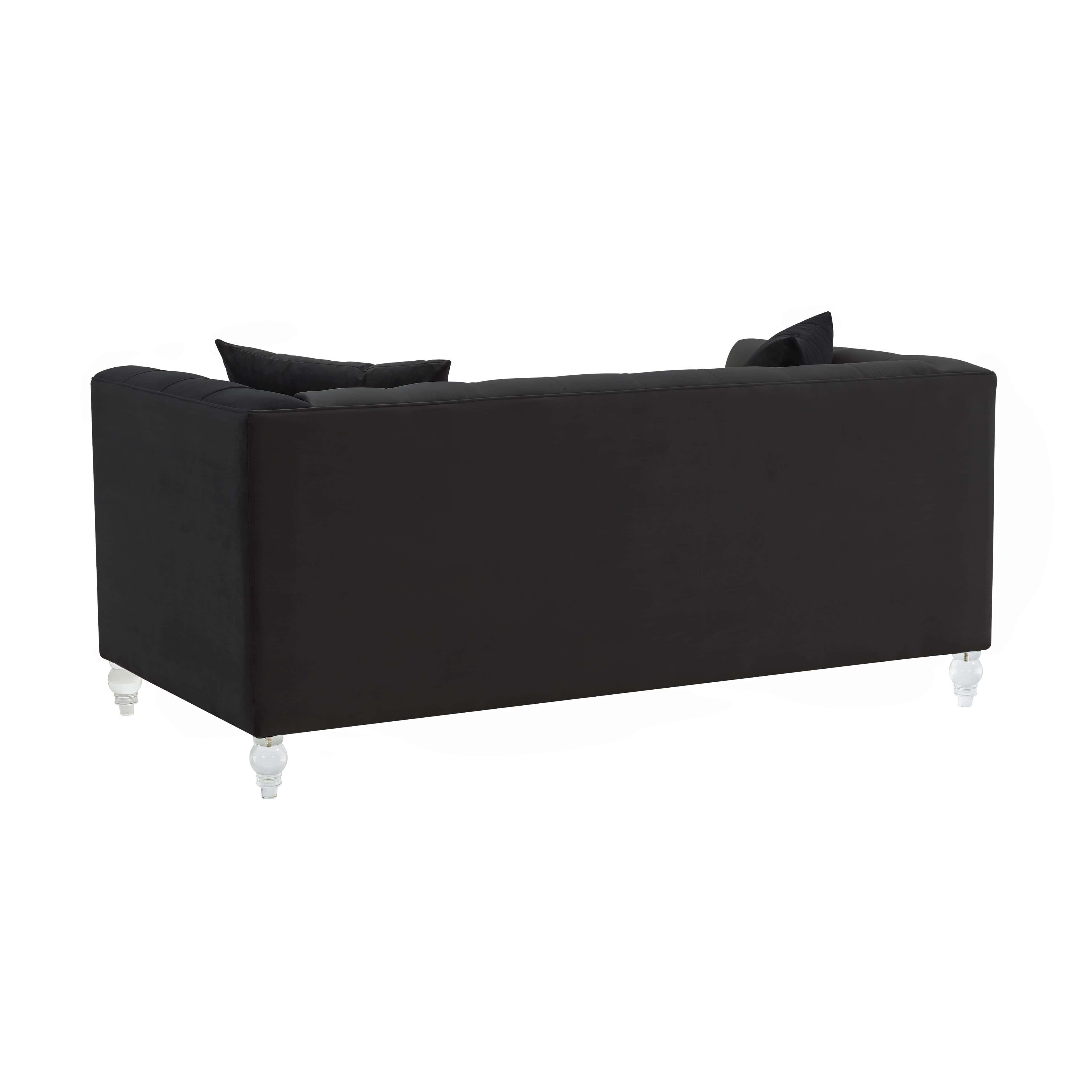Bea Black Velvet Loveseat by TOV Furniture