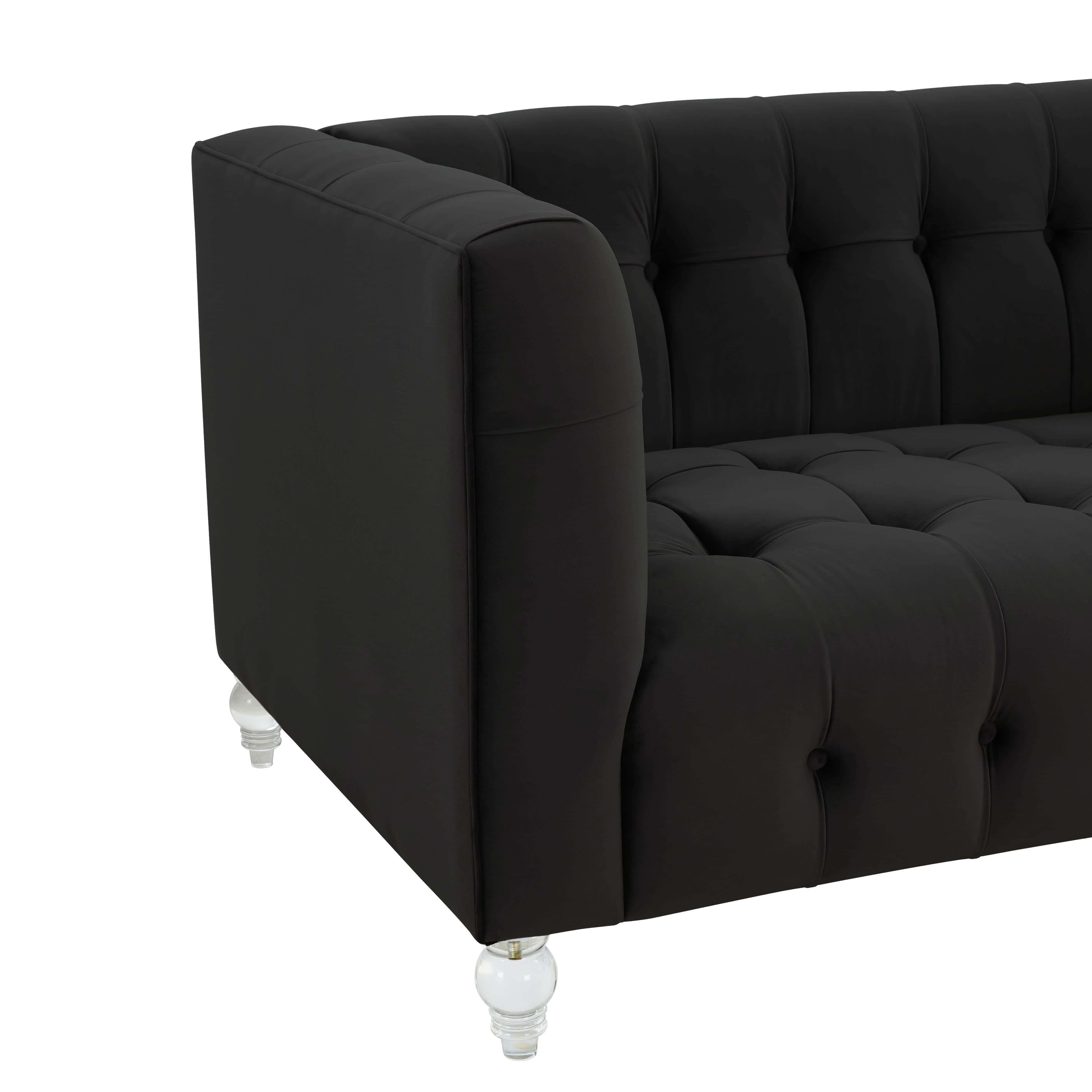 Bea Black Velvet Loveseat at Futonland