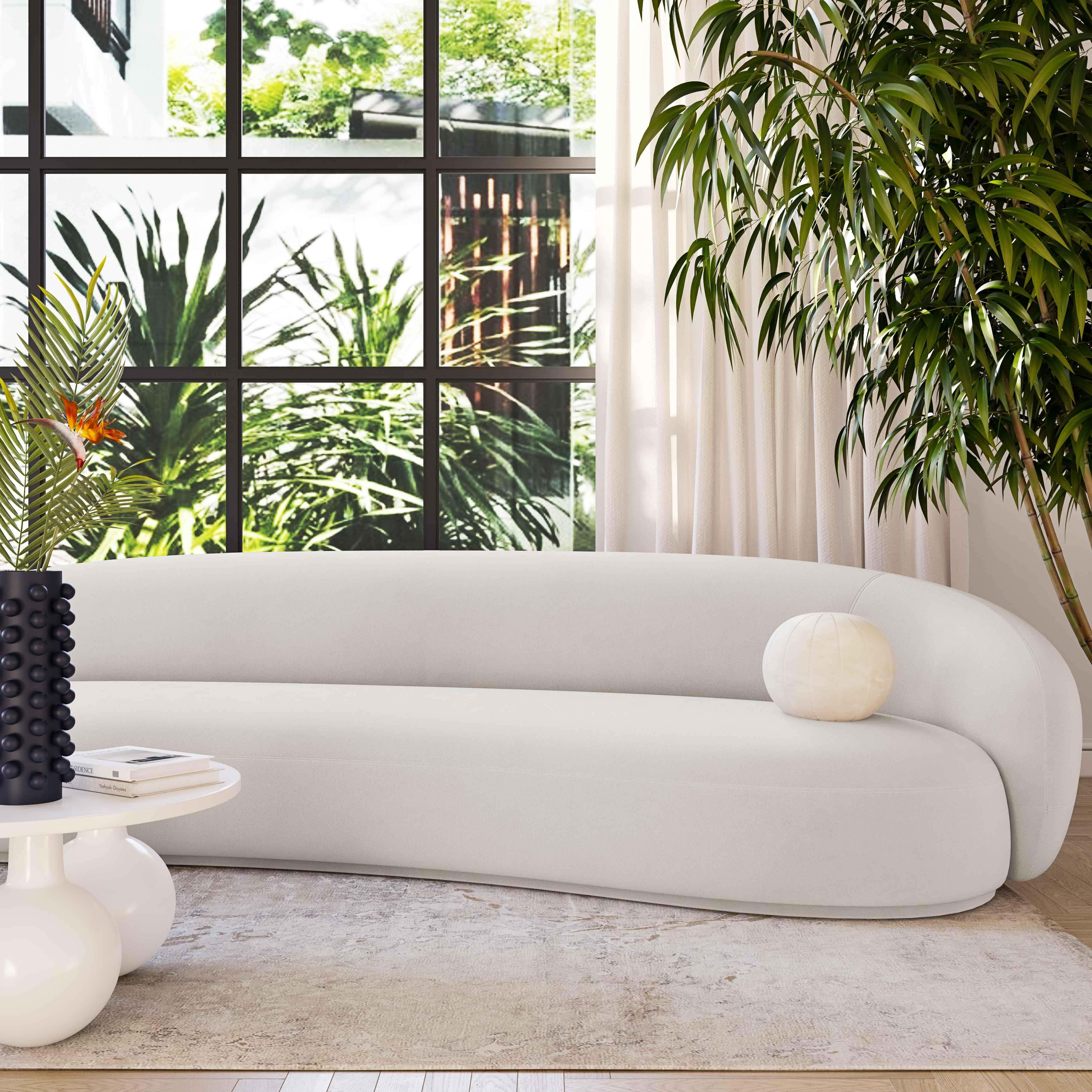 Kendall Cream Velvet 120 Sofa at Futonland