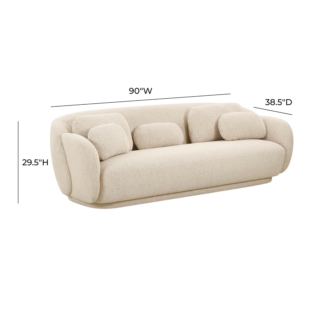 Misty Cream Boucle Sofa - Thumbnail 2