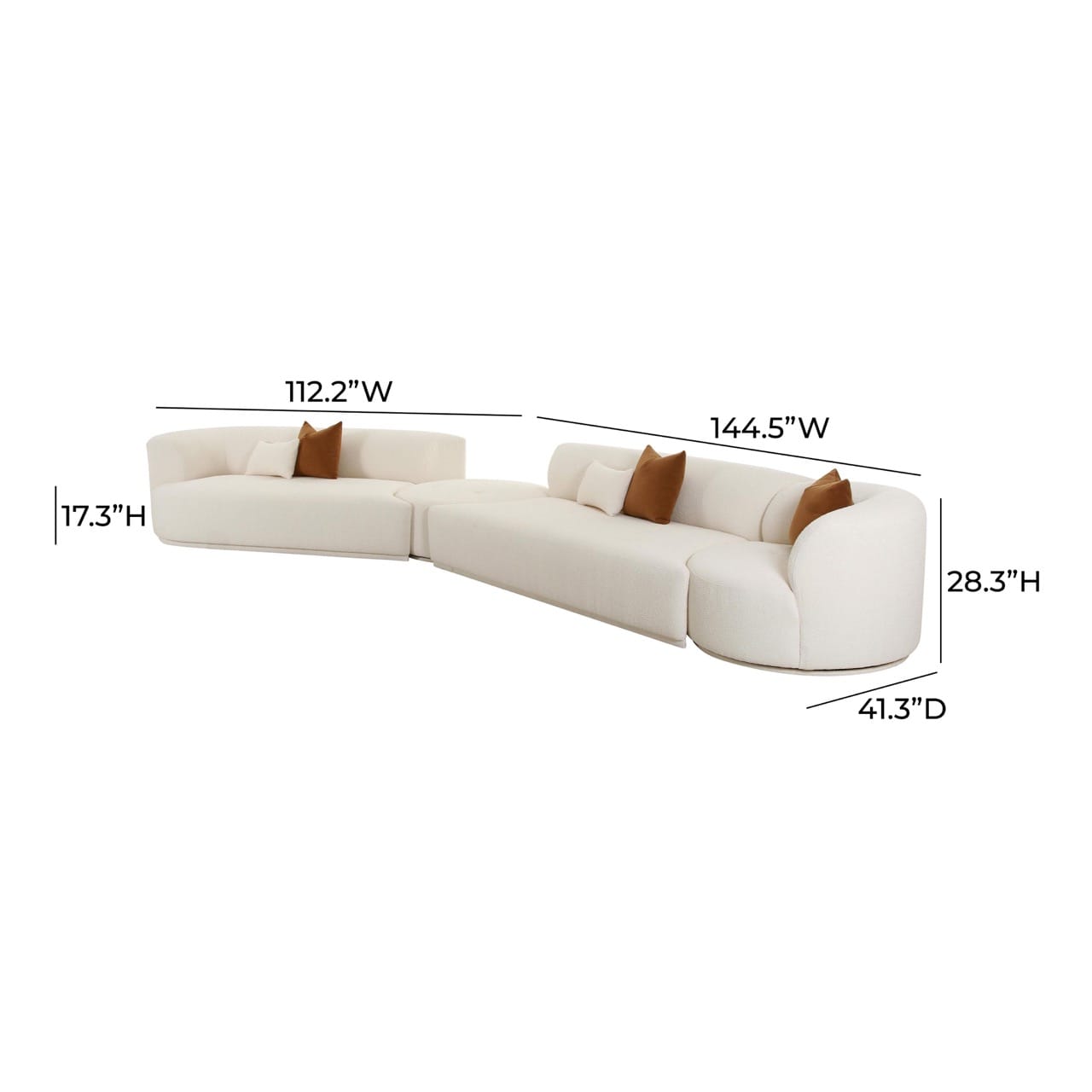 TOV Furniture Fickle Chaise Sectional - Thumbnail 3