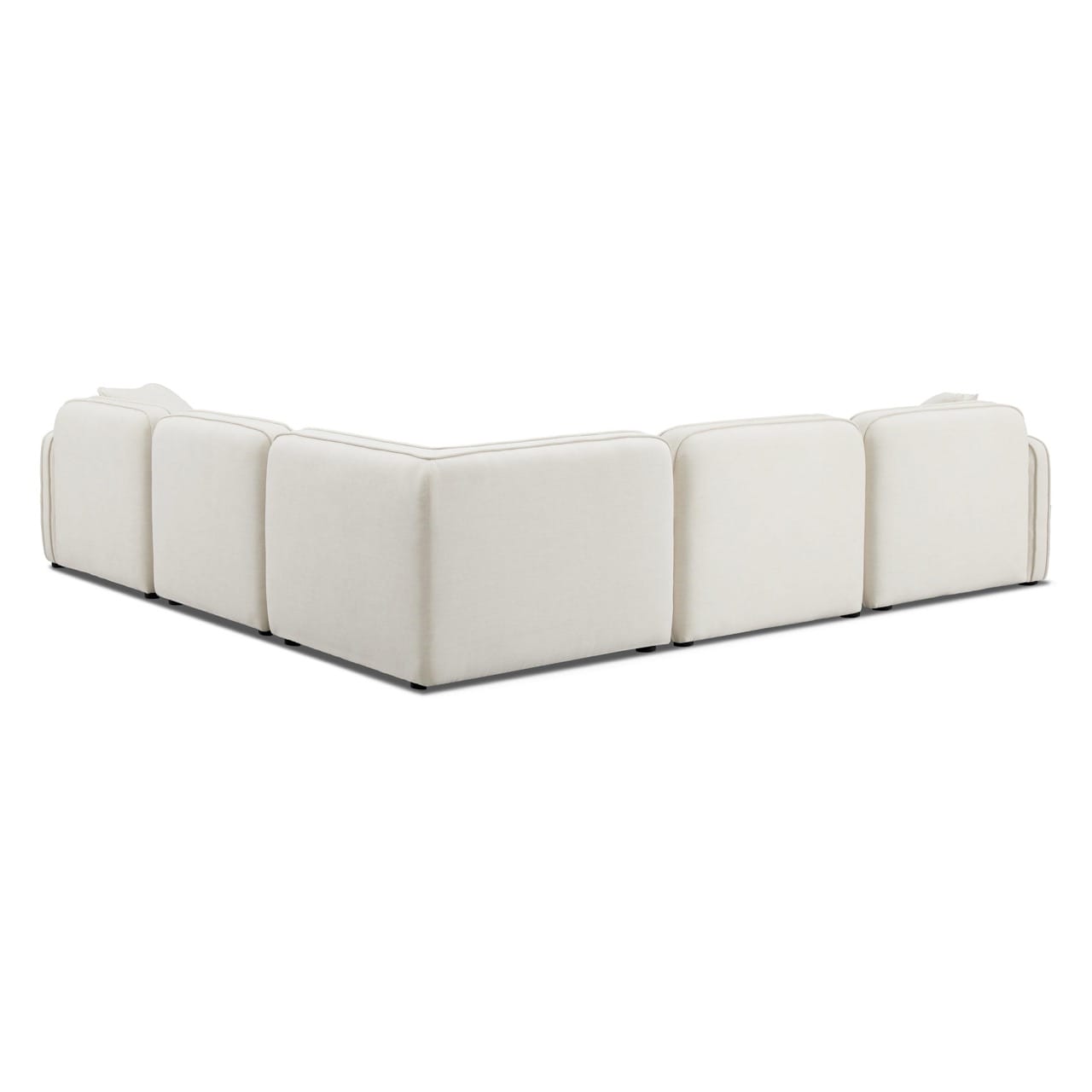 Travie Sand Upcycled Linen Modular L-Sectional at Futonland