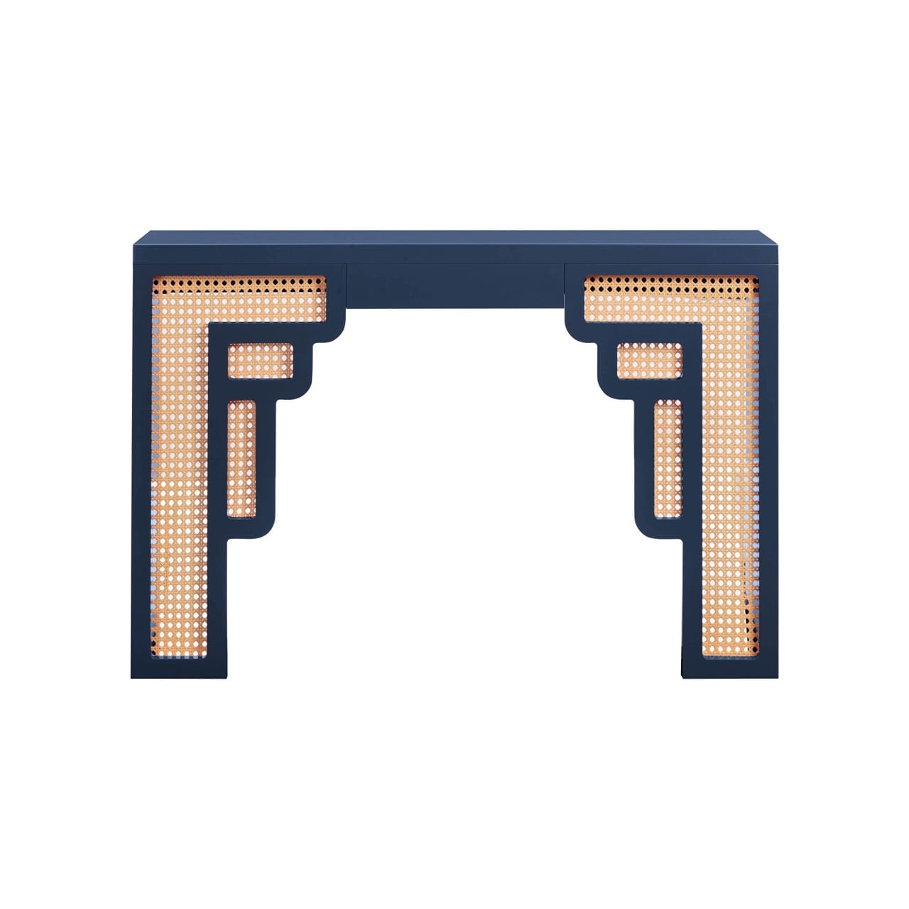 Suzie Navy & Rattan Console Table - Thumbnail 3