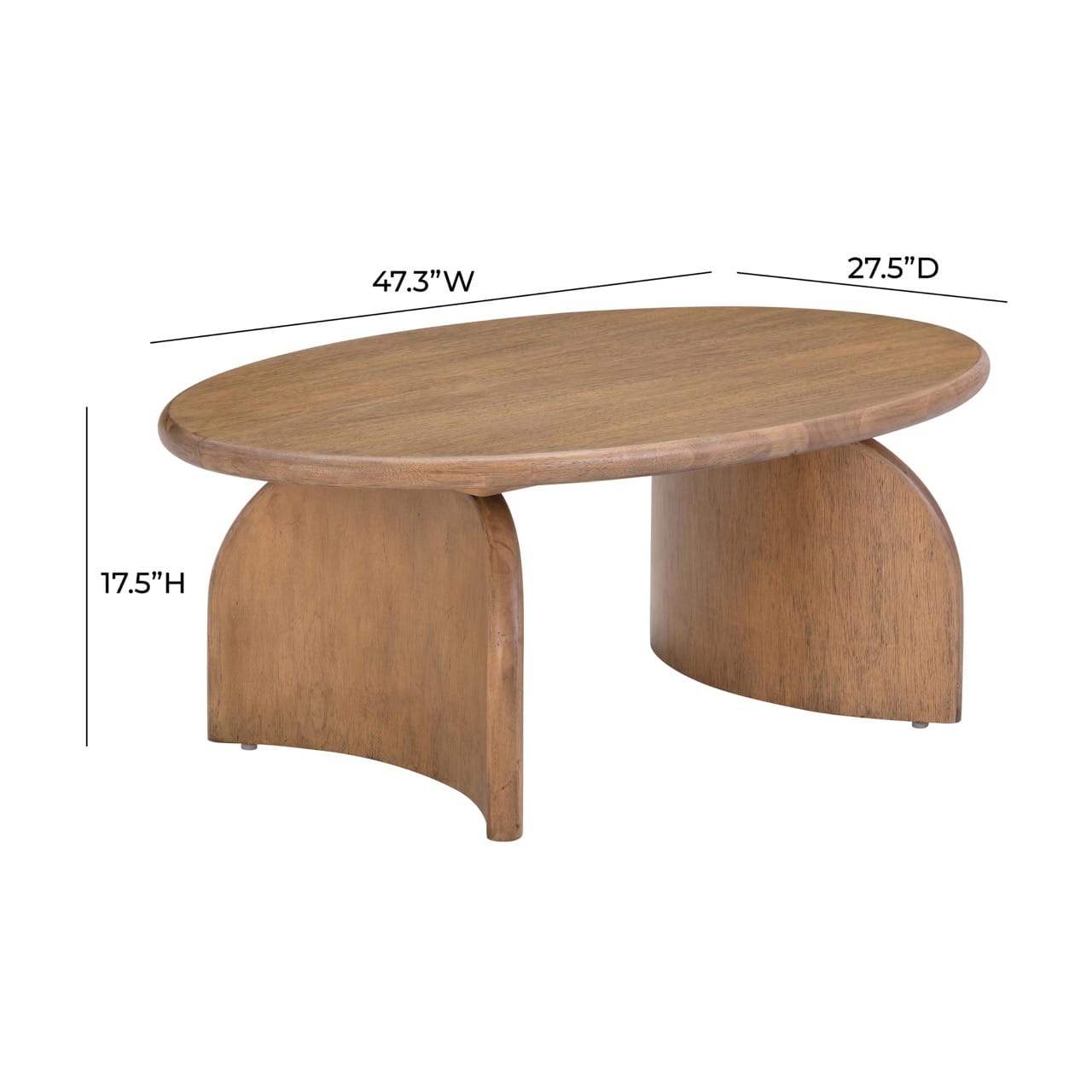 Sofia Cognac Wooden Coffee Table - Thumbnail 4