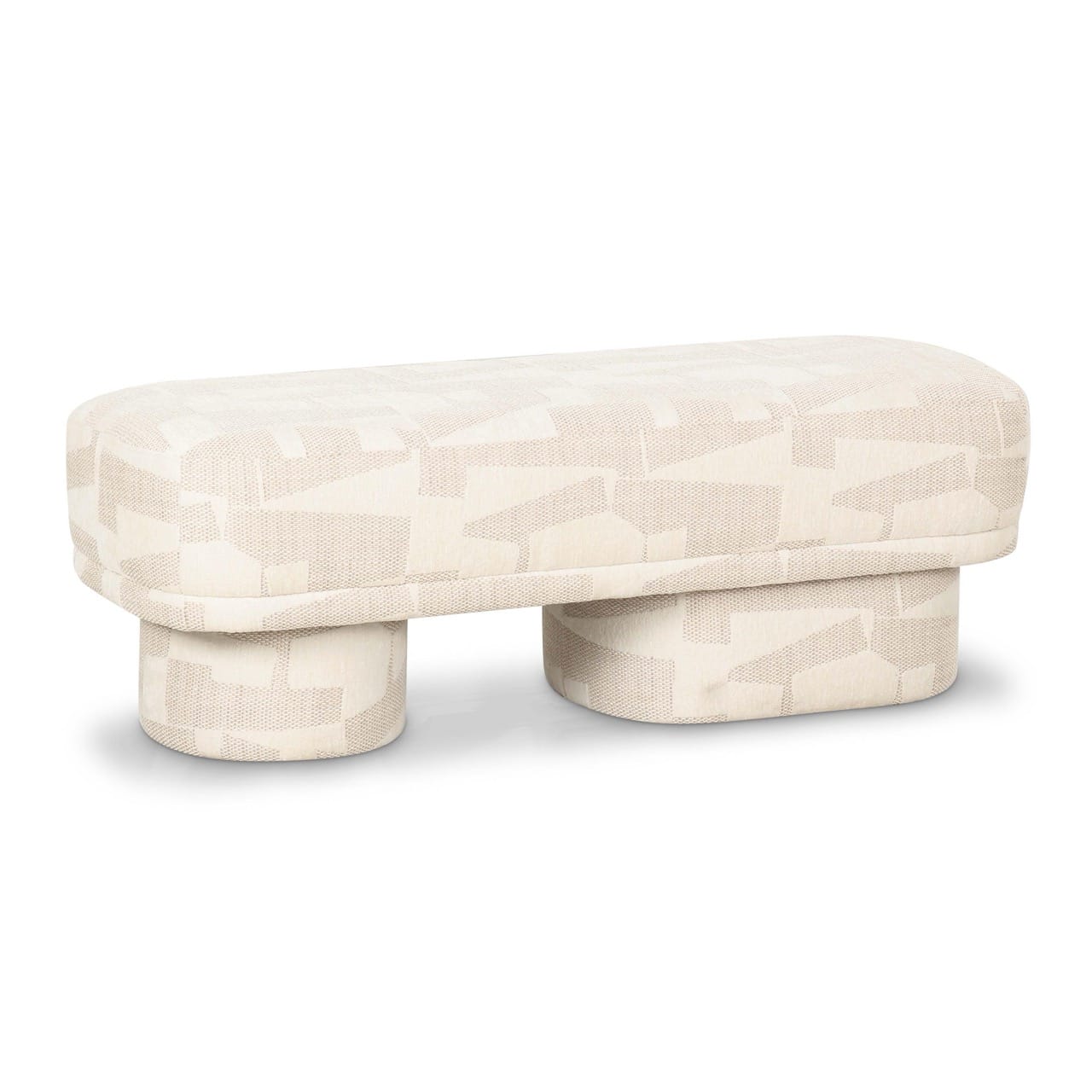 TOV Furniture Lena Cream Jacquard Bench - Thumbnail 5