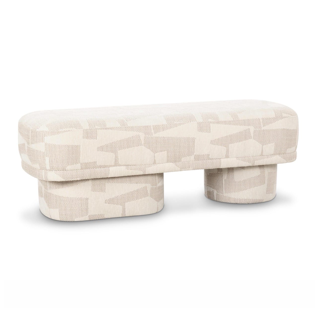 TOV Furniture Lena Cream Jacquard Bench - Thumbnail 2