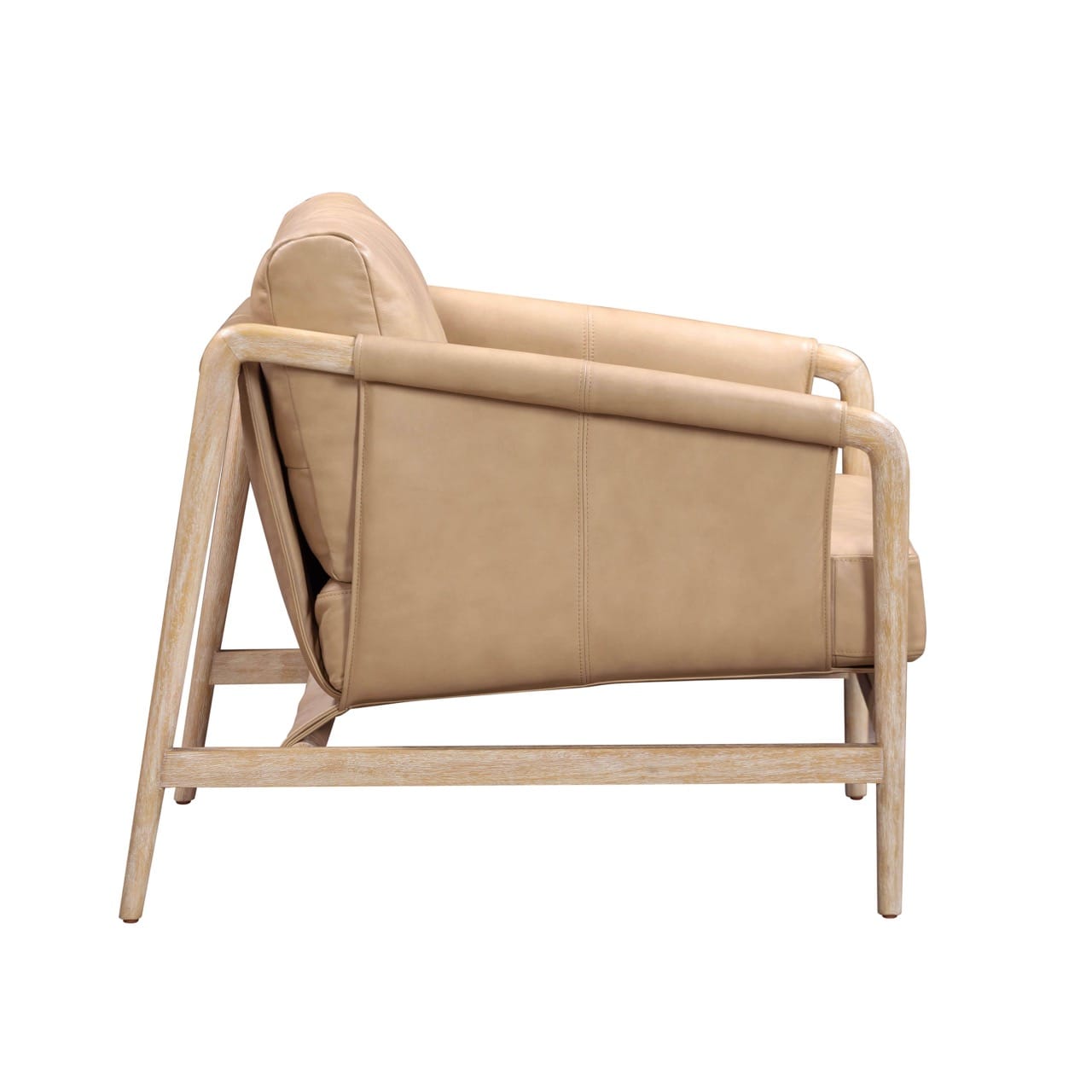 Chakka Tan Genuine Leather Accent Chair at Futonland