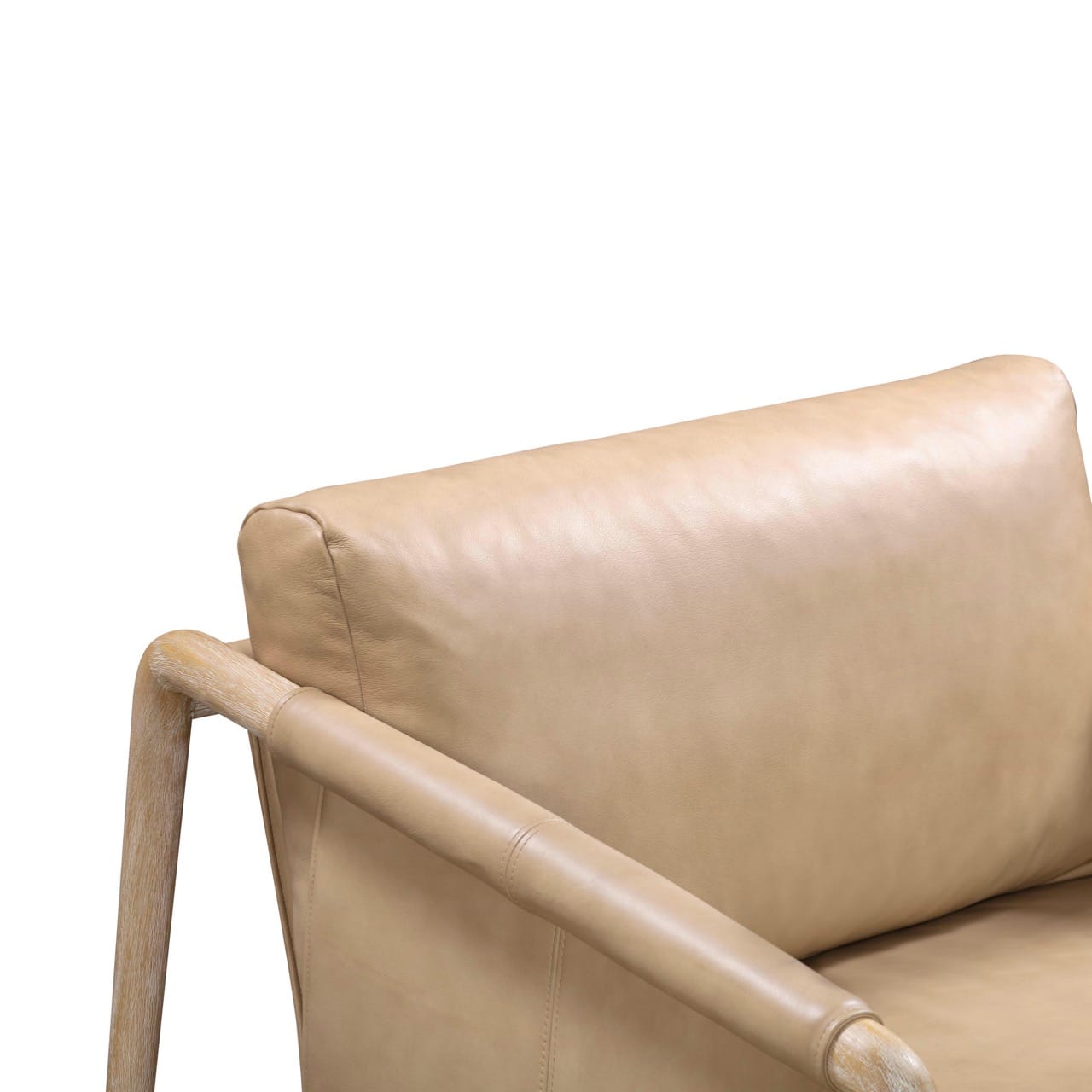 Chakka Tan Genuine Leather Accent Chair at Futonland