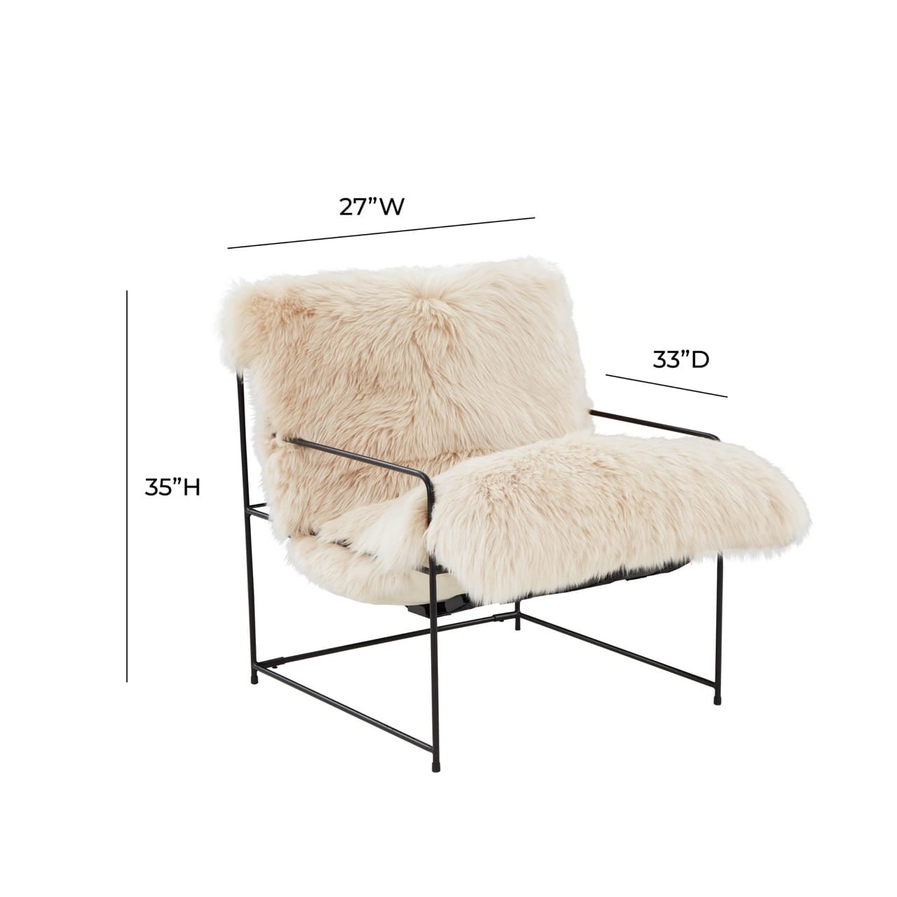 Kimi Natural Genuine Sheepskin chair - Thumbnail 5