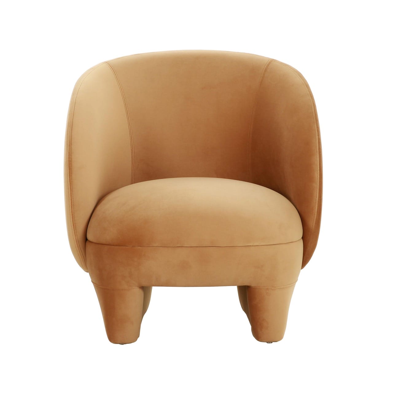 Kiki Cognac Velvet Accent Chair - Thumbnail 2