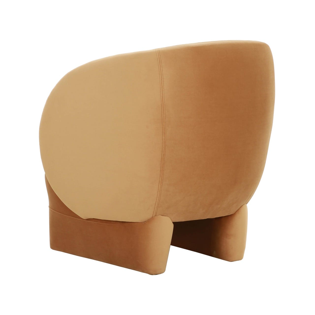 Kiki Cognac Velvet Accent Chair - Thumbnail 4