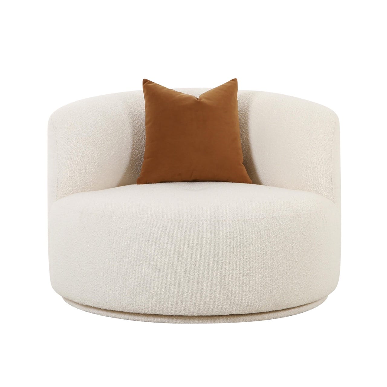 Fickle Cream Boucle Swivel Chair - Thumbnail 3