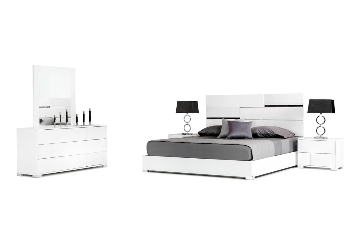 Modrest Ancona Italian Modern White Bedroom Set - Thumbnail 3