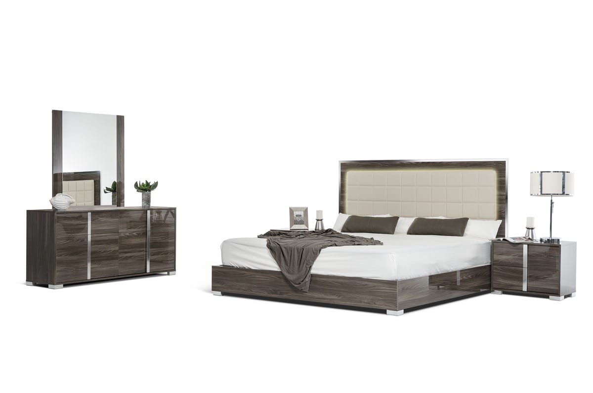 Modrest San Marino Modern Grey Bedroom Set - Thumbnail 2