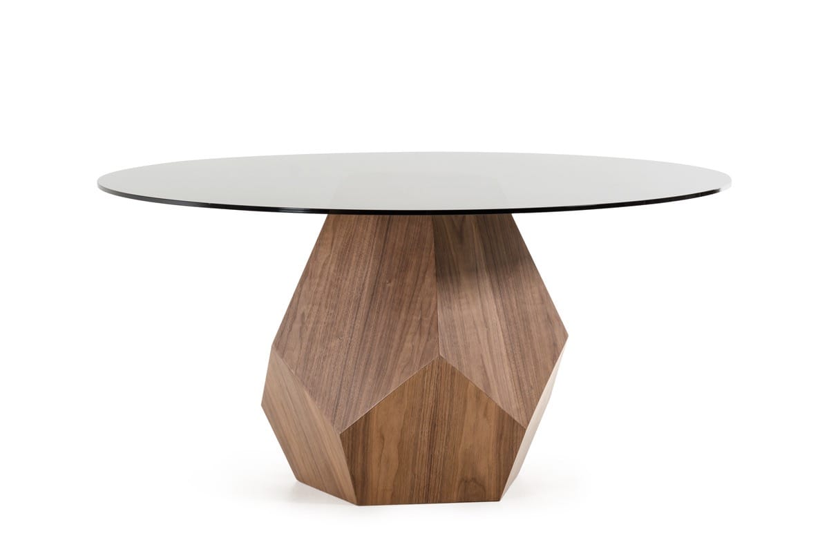 Modrest Rackham Mid-Century Walnut Round Dining Table - Thumbnail 3