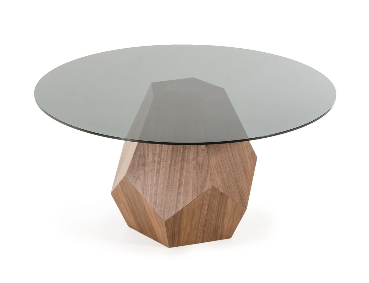 Modrest Rackham Mid-Century Walnut Round Dining Table - Thumbnail 2