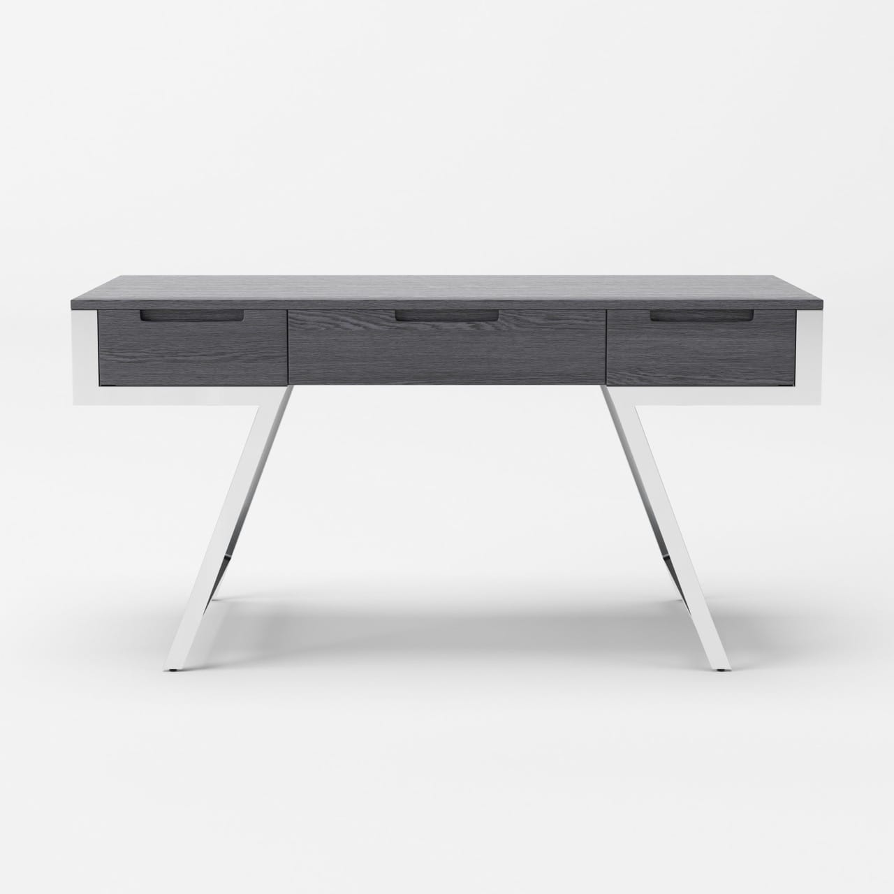 Modrest Dessart Modern Elm Grey Office Desk - Thumbnail 2
