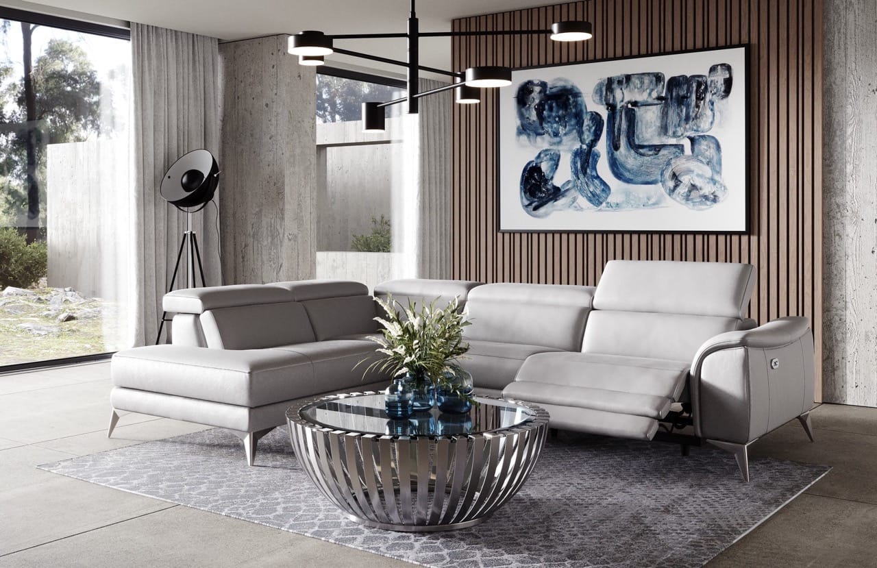 Coronelli Collezioni Monte Carlo - Italian Modern Grey Leather LAF