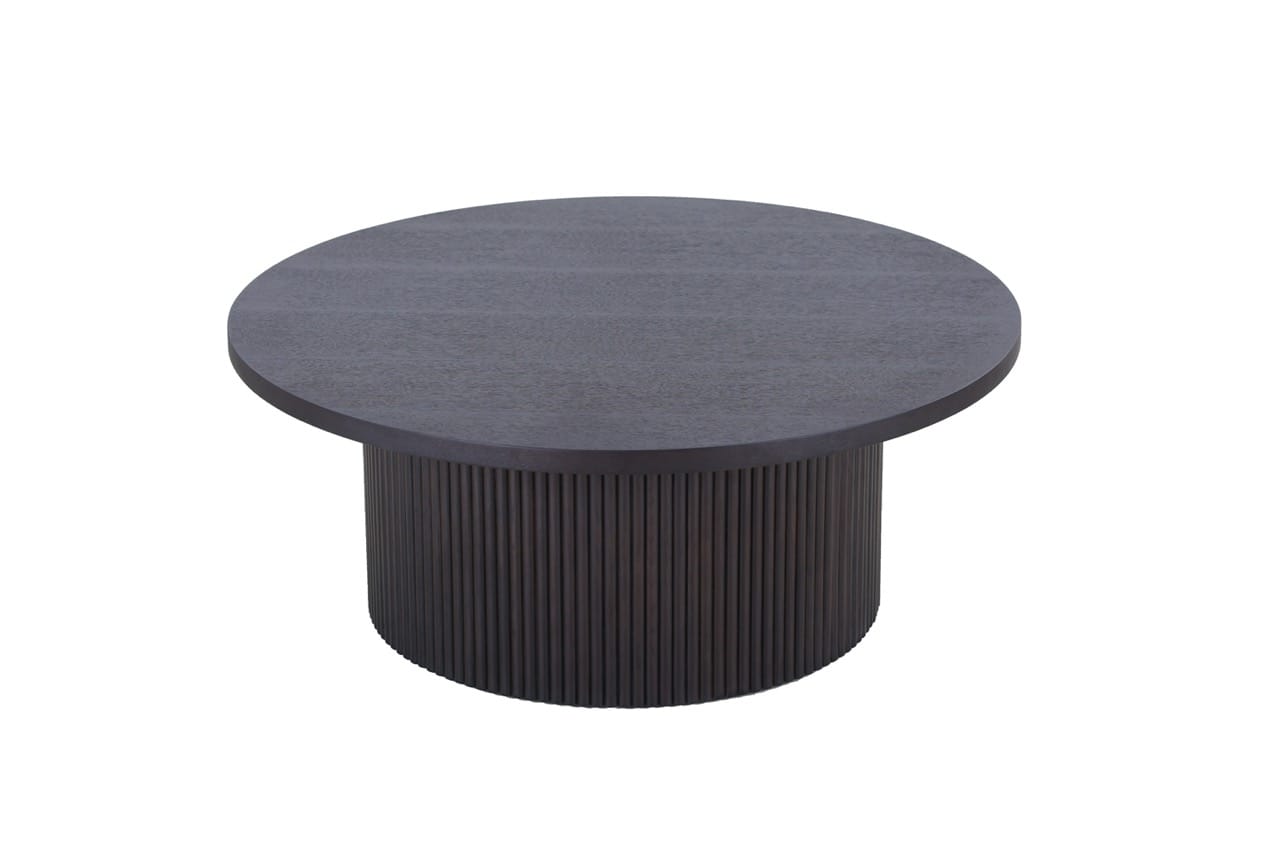 Modrest Rawlins Modern Mid Century Black Ash Round Coffee Table