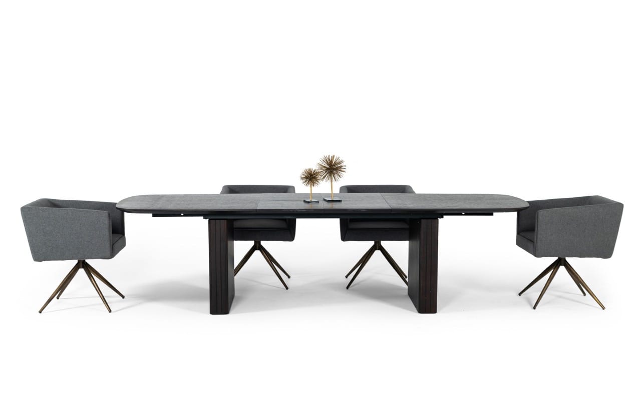 Modrest Calhoun Modern Smoked Oak Extendable Dining Table - Thumbnail 2