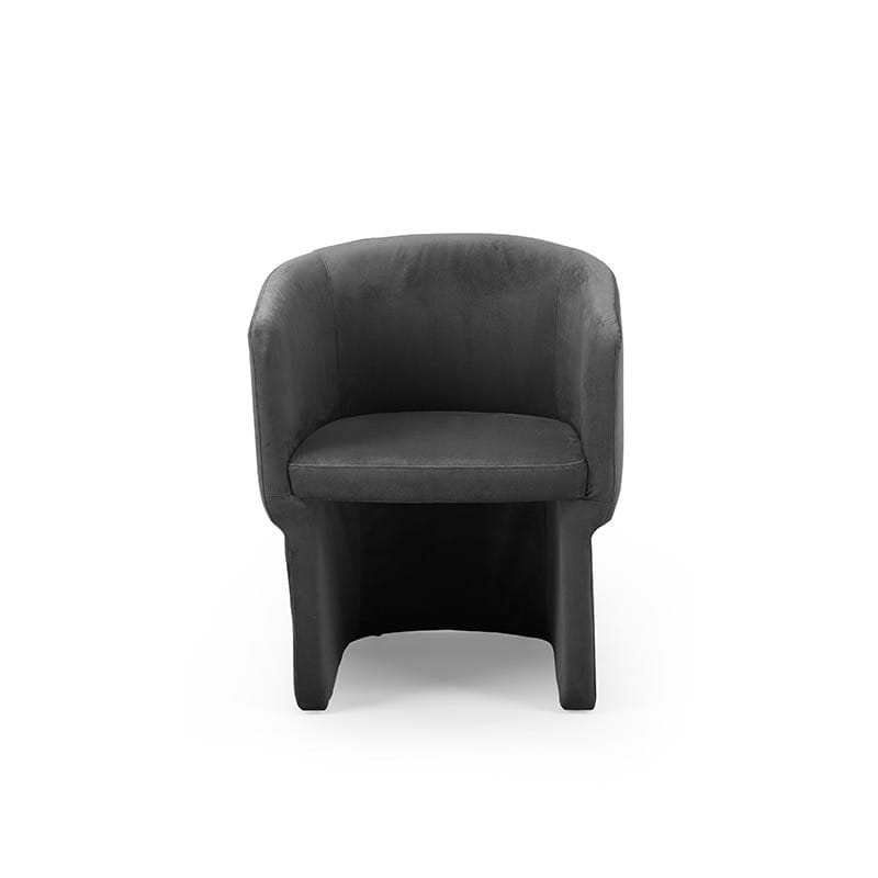Modrest Vassar Modern Grey Velvet Dining Chair - Thumbnail 2