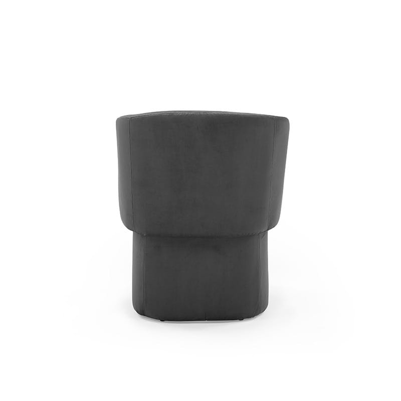 Modrest Vassar Modern Grey Velvet Dining Chair - Thumbnail 4