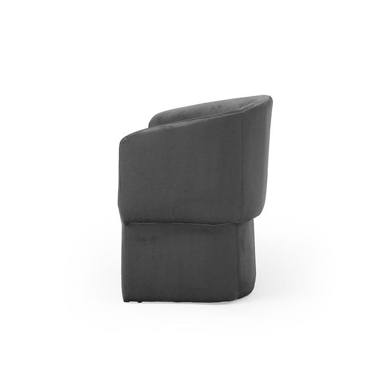 Modrest Vassar Modern Grey Velvet Dining Chair - Thumbnail 3