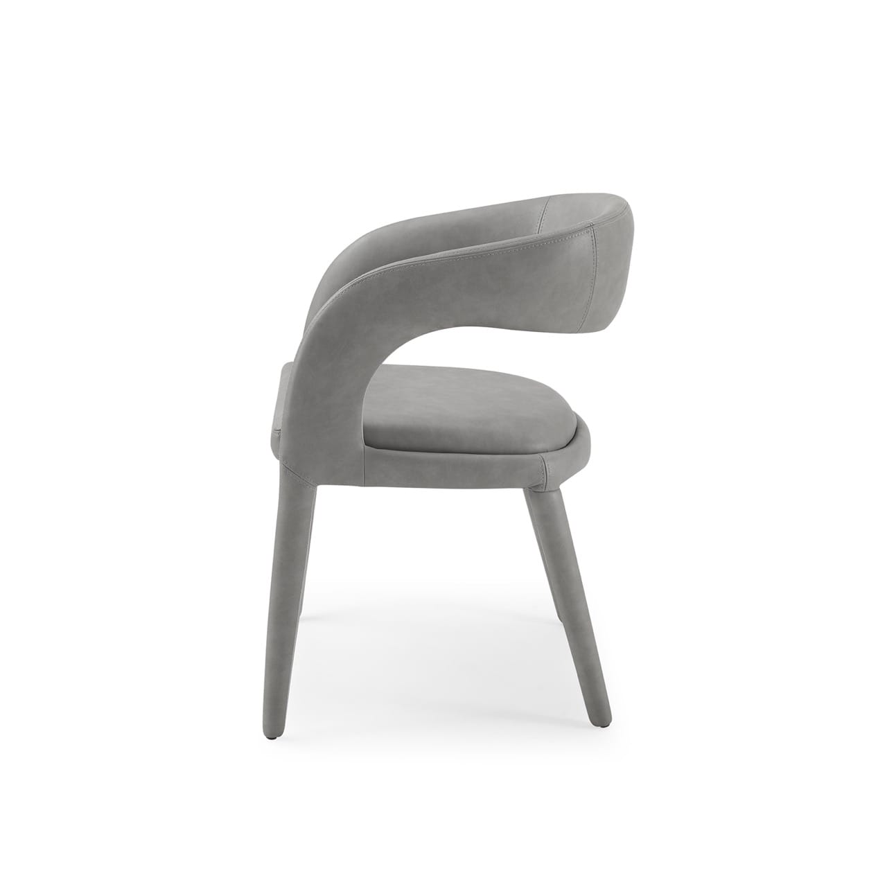 Modrest Faerron Modern Grey Leatherette Dining Chair - Thumbnail 2