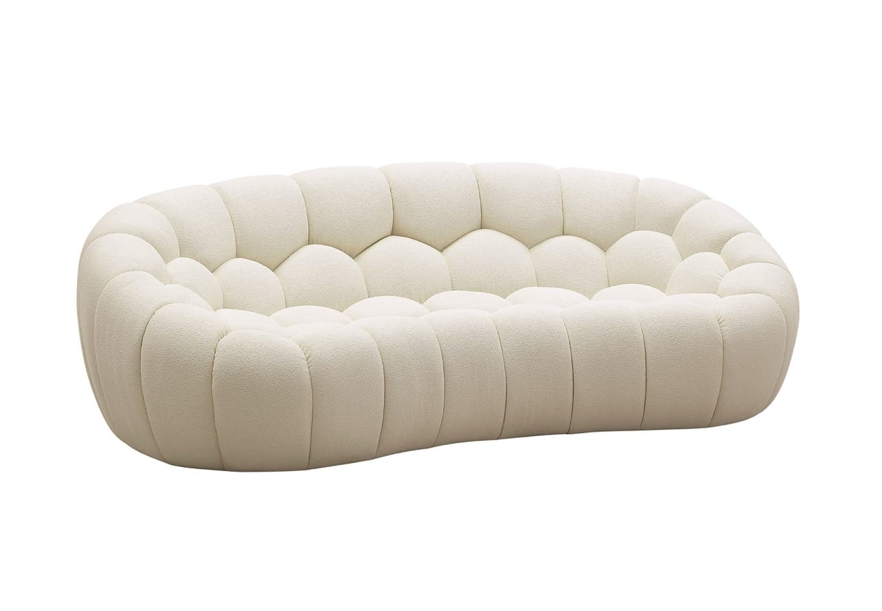 Divani Casa Yolonda Modern Curved Fabric Loveseat - Thumbnail 4