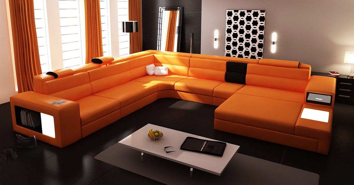 Bonded Leather Polaris Orange