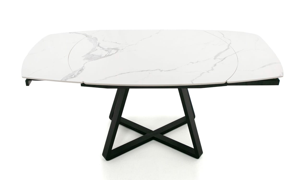 Modrest Cofrey Contemporary White Ceramic Extendable Dining Table