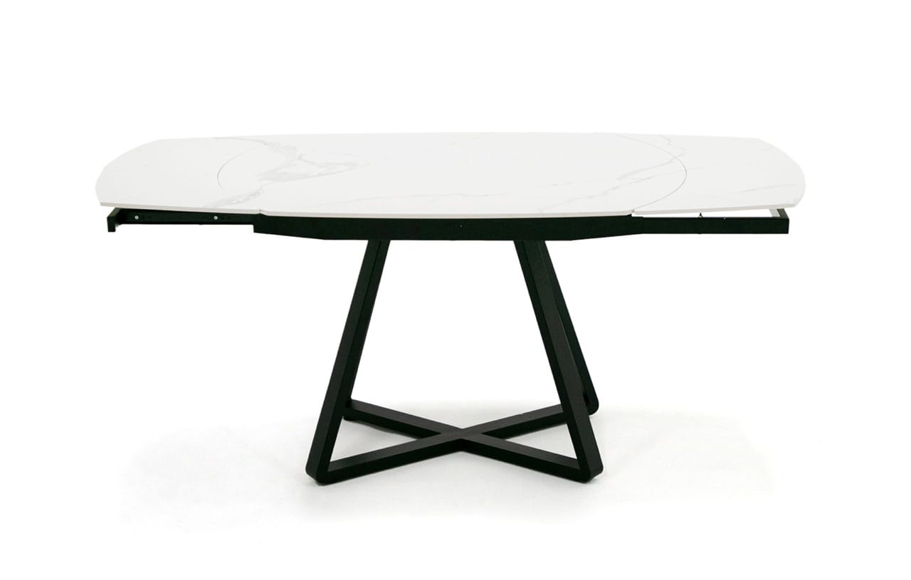 Modrest Cofrey Contemporary White Ceramic Extendable Dining Table - Thumbnail 3