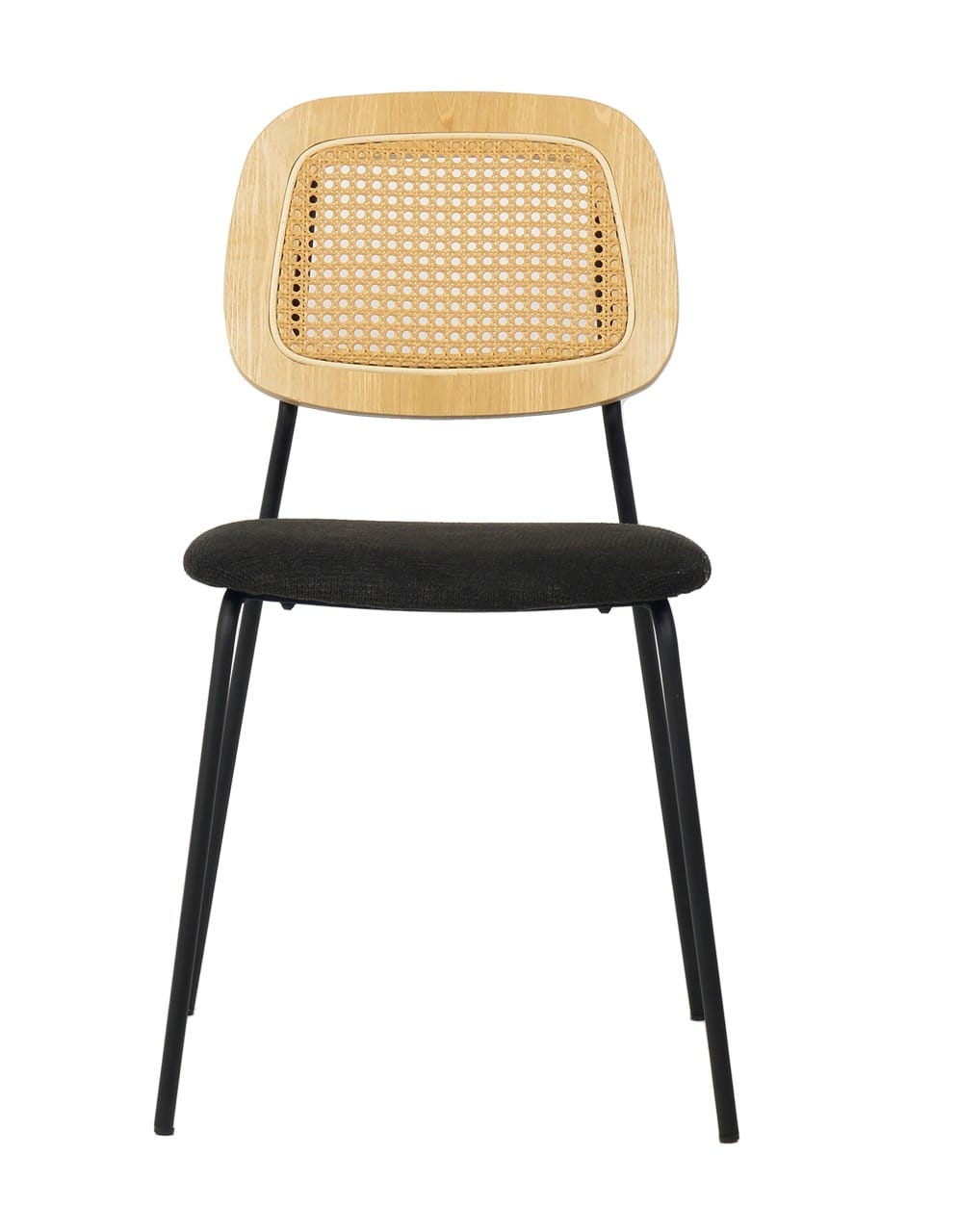 Modern Alizee Modern Rattan and Black Dining Chair Set of 2