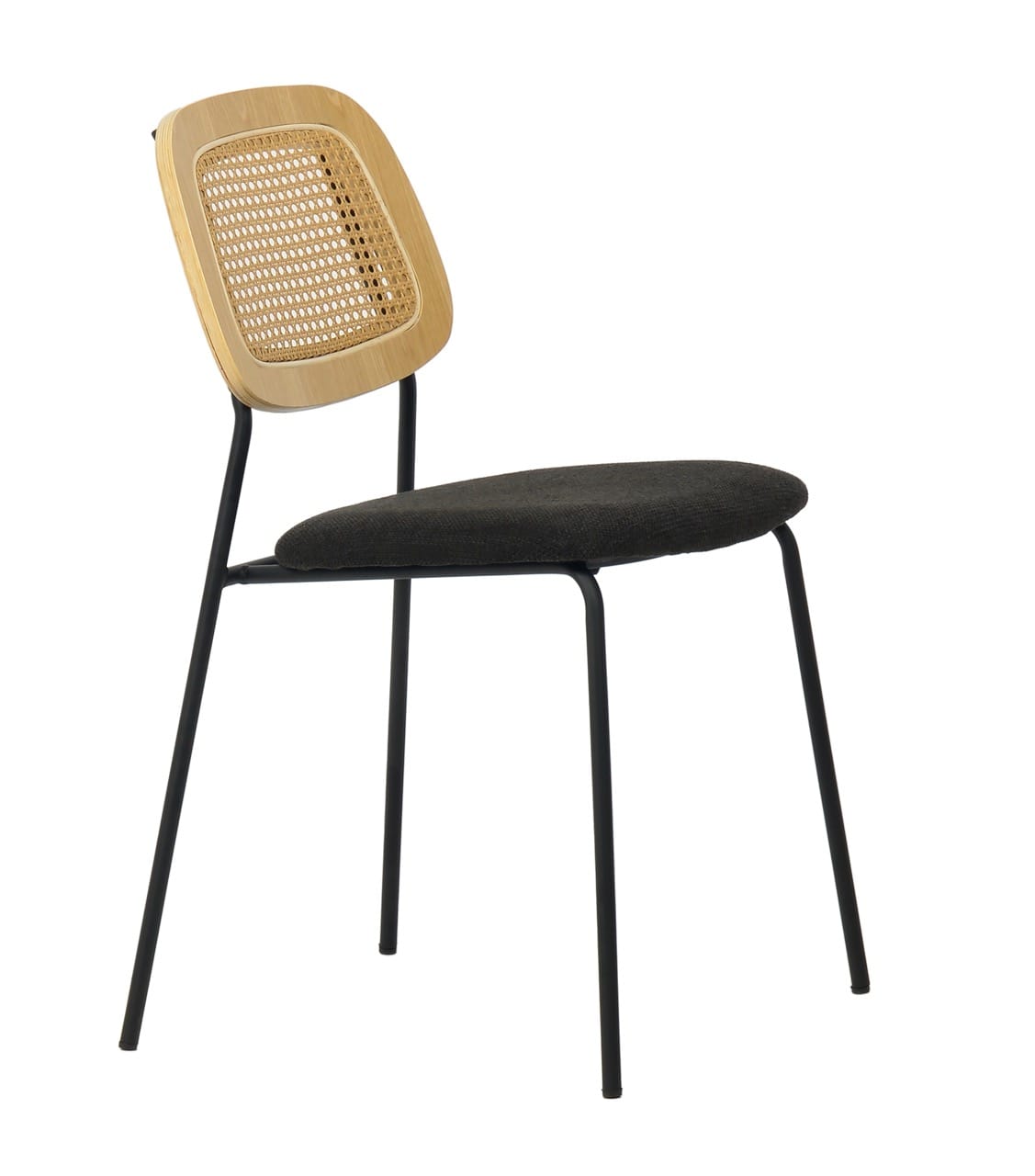 Modern Alizee Modern Rattan and Black Dining Chair Set of 2 - Thumbnail 5