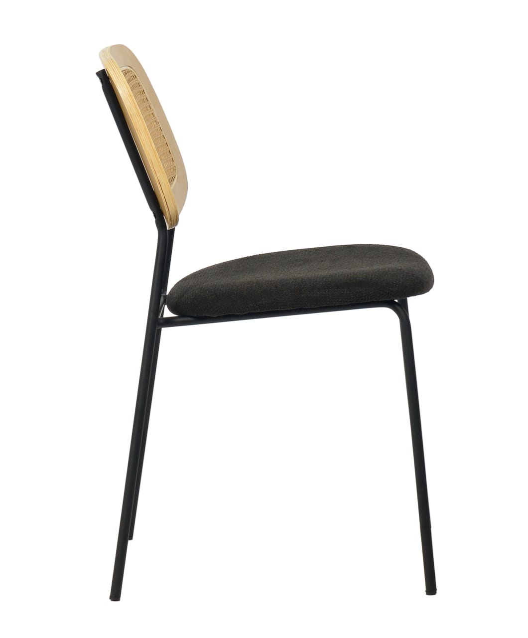 Modern Alizee Modern Rattan and Black Dining Chair Set of 2 - Thumbnail 3