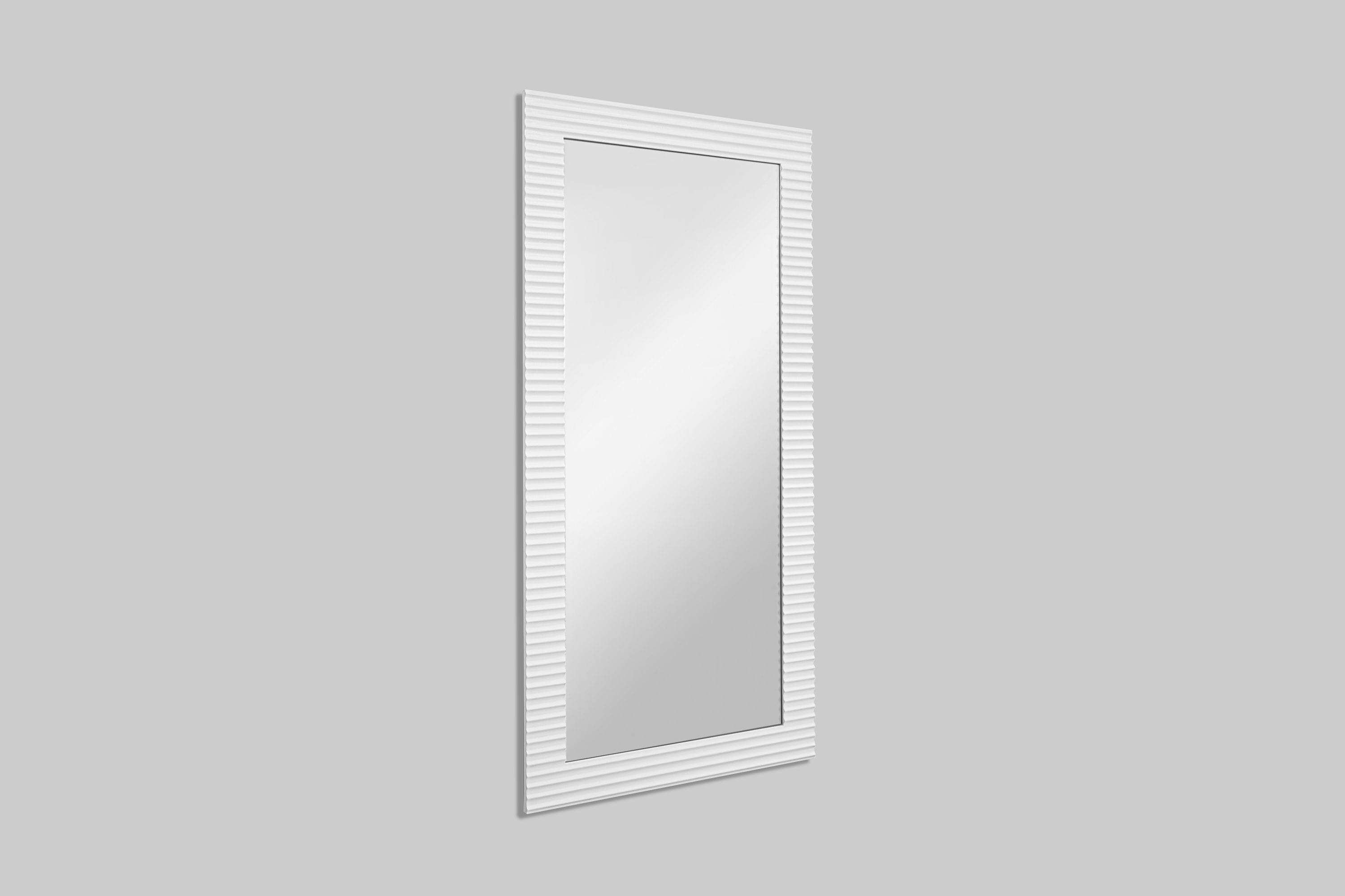 Modrest Glinda - Modern Pearl White Floor Mirror at Futonland